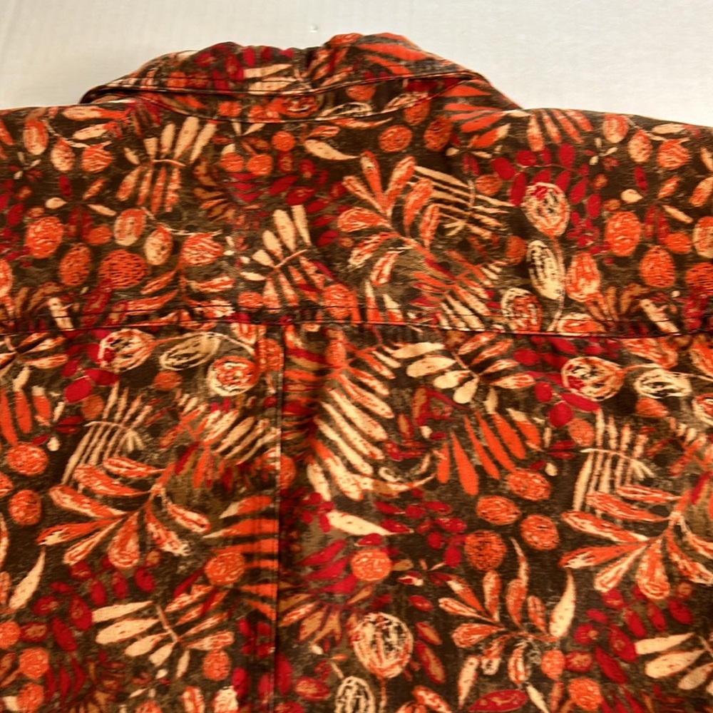 C.J. Banks Shacket Full Zip 3/4 Sleeves Fall/Winter Org/Grn/Yel Size 1X - Picture 4 of 11